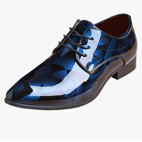 Men's Blue Lace up Shoes - Picture 1 of 6